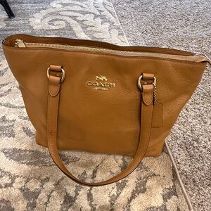 Coach Tan Leather Tote Bag